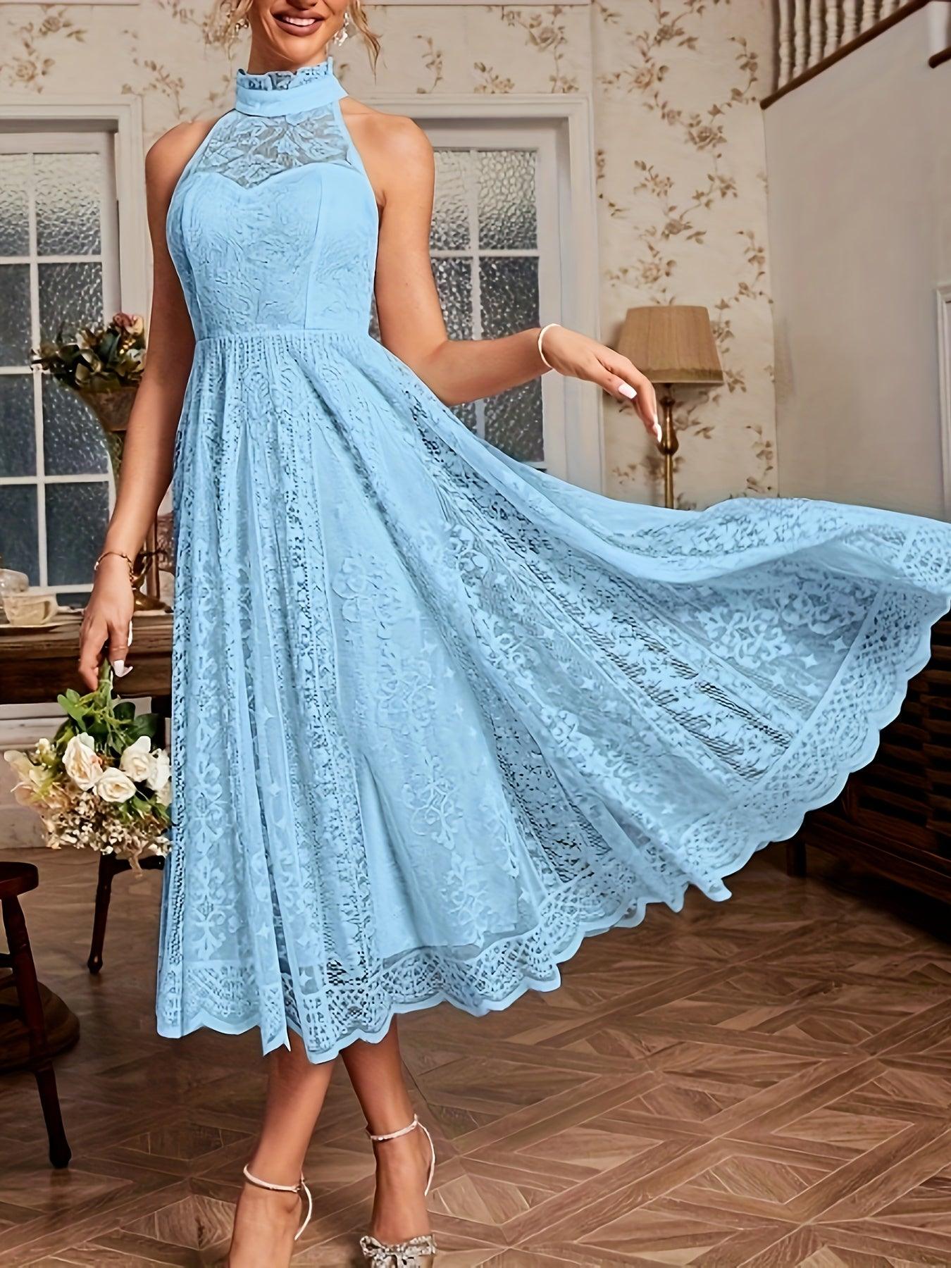 Vestido Aline com Babado sem Mangas