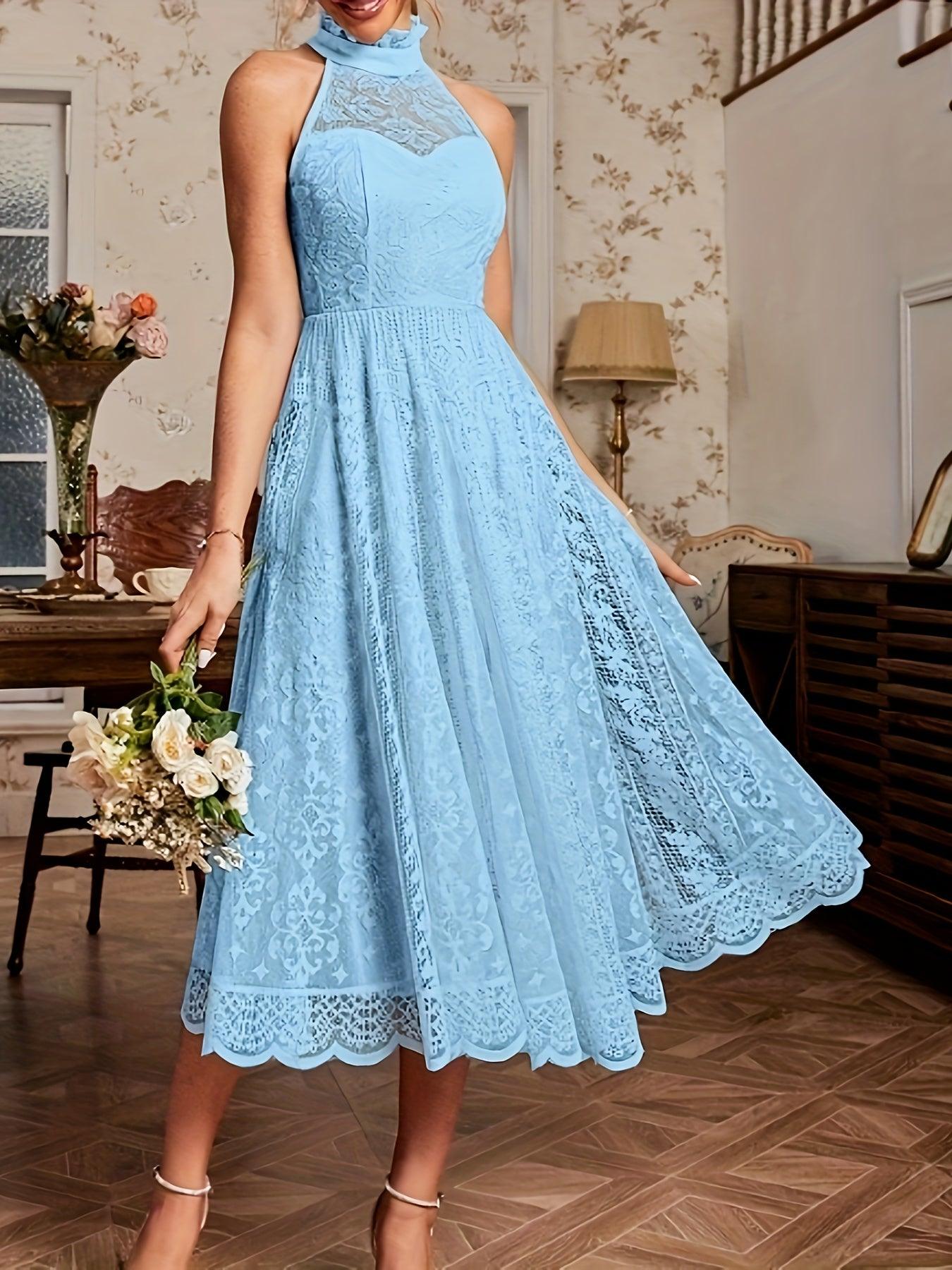 Vestido Aline com Babado sem Mangas