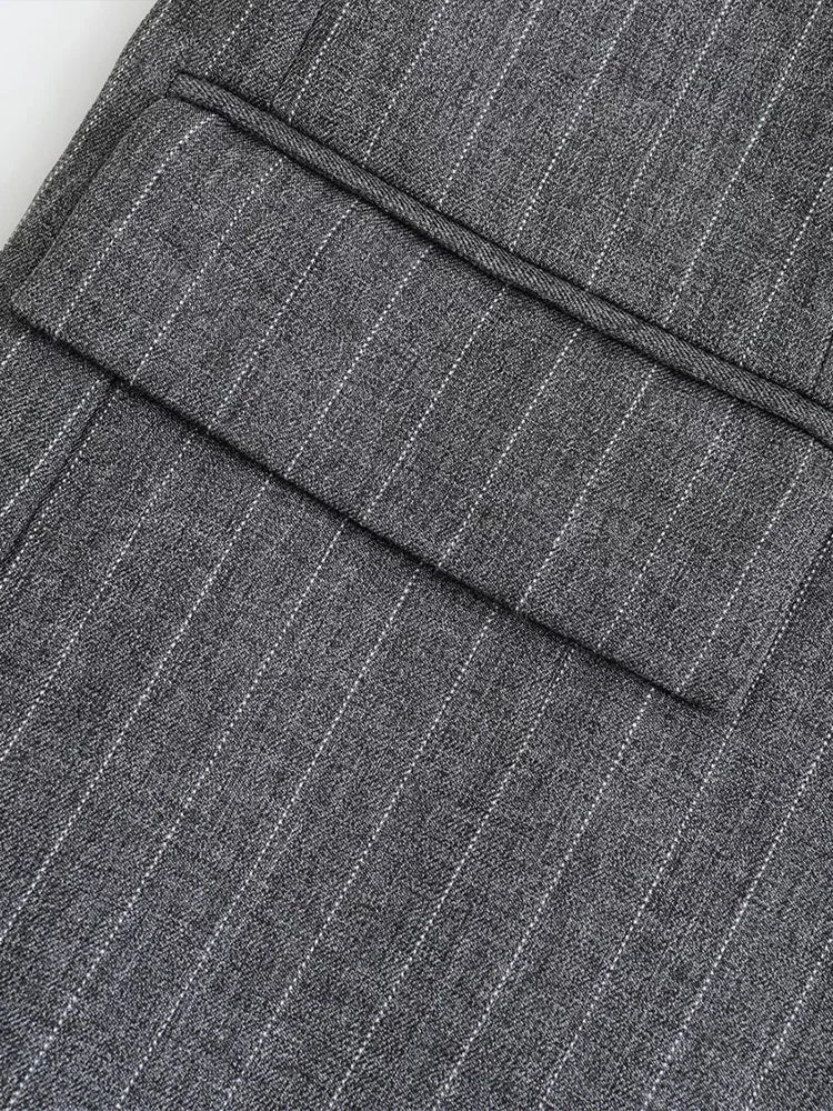 Blazer Cinza Listrado Serenité