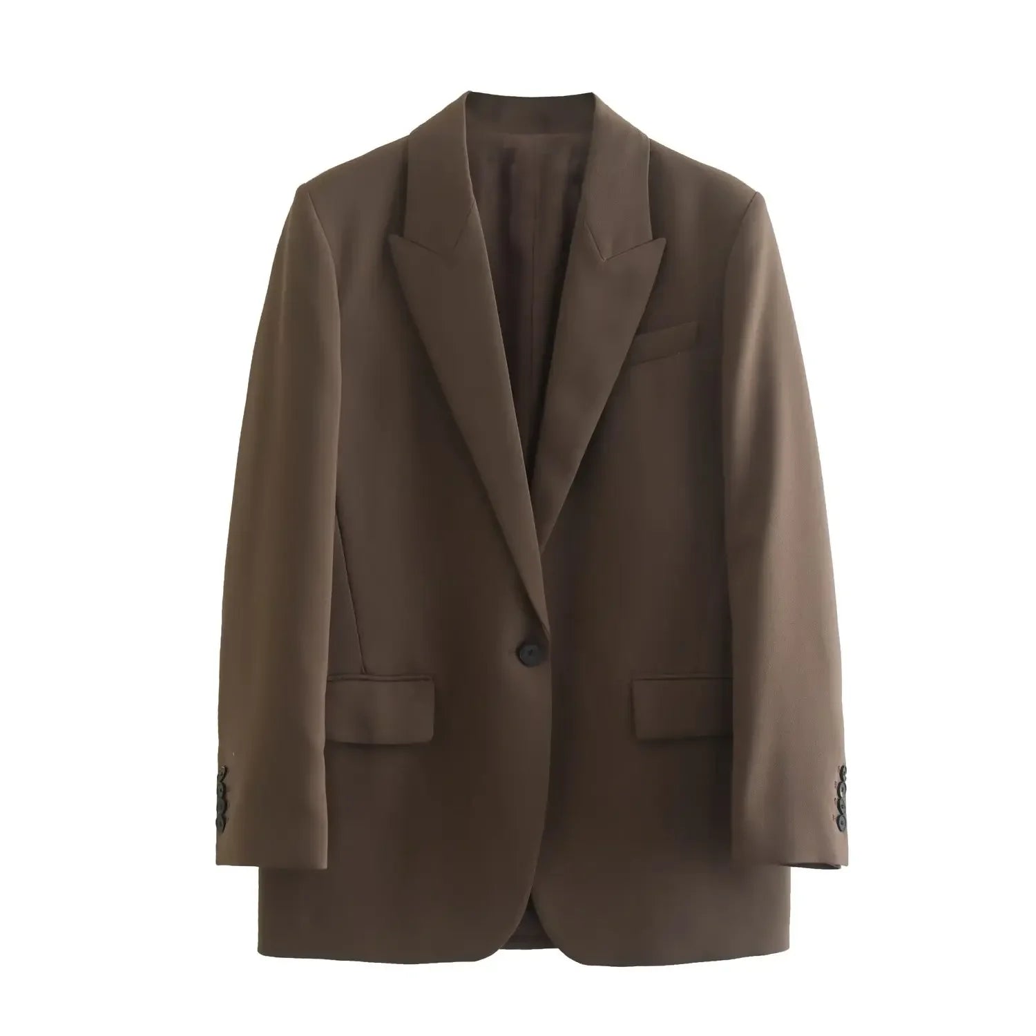 Blazer Marrom Botão Único Essence