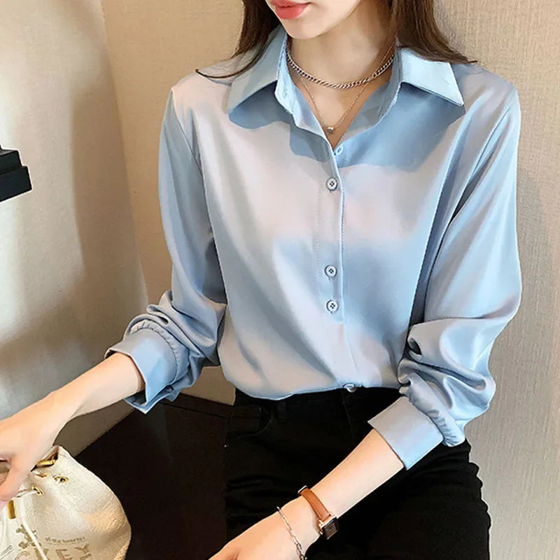 Camisa de Chiffon de Manga Longa