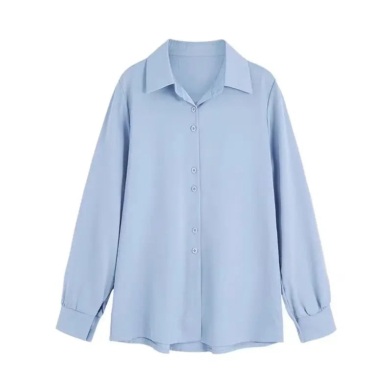 Camisa de Chiffon de Manga Longa