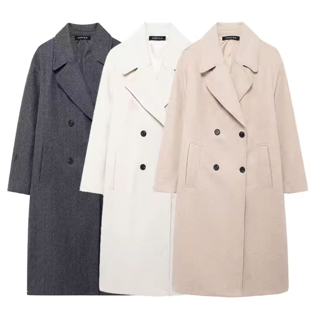 Casaco Feminino Sobretudo Trespassado Coat
