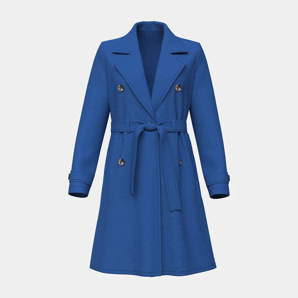 Casaco Sobretudo Azul Feminino Frenum