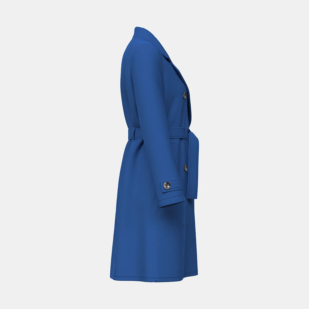 Casaco Sobretudo Azul Feminino Frenum
