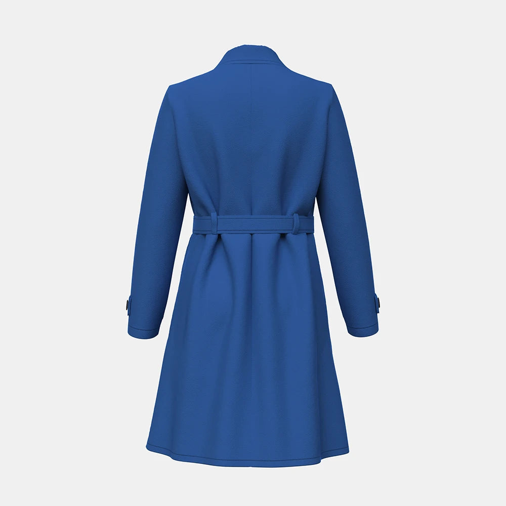 Casaco Sobretudo Azul Feminino Frenum