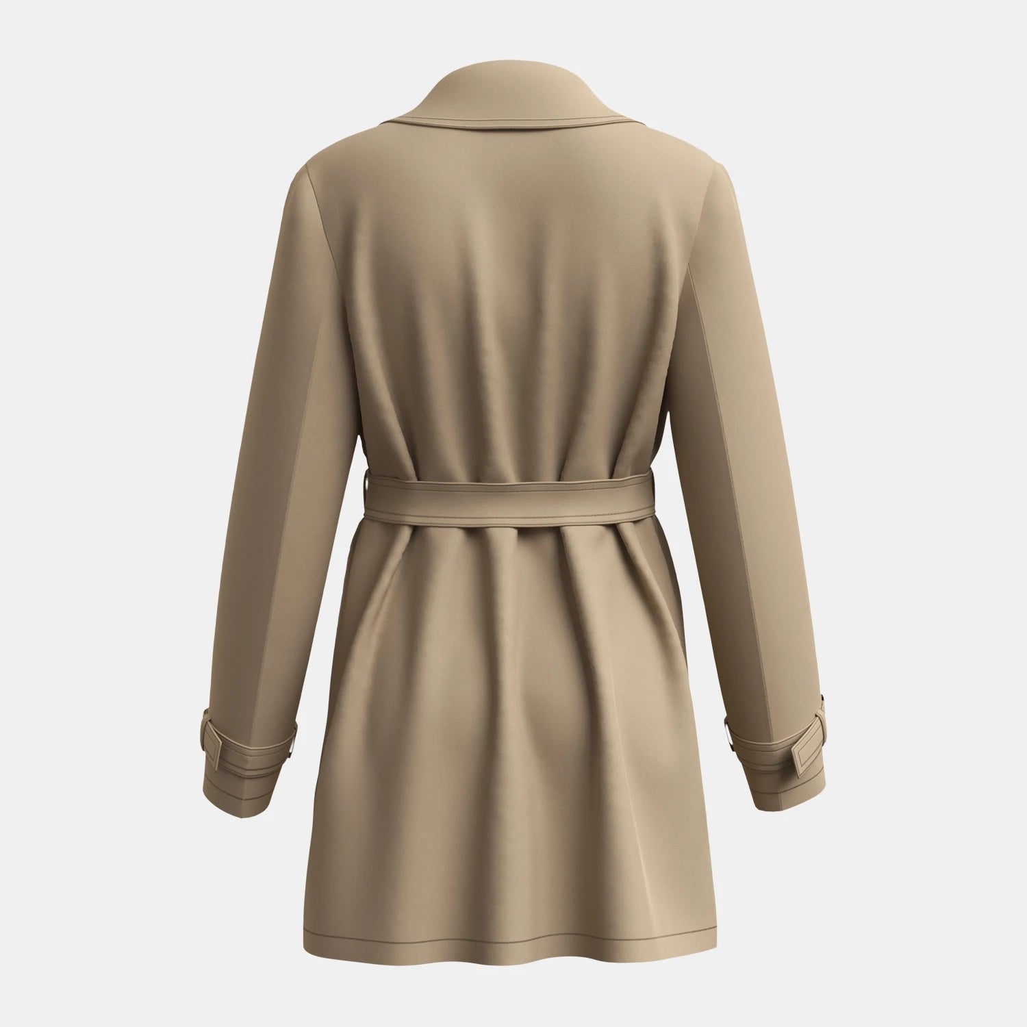 Casaco Trench Coat Bege Feminino Duplo Breasted