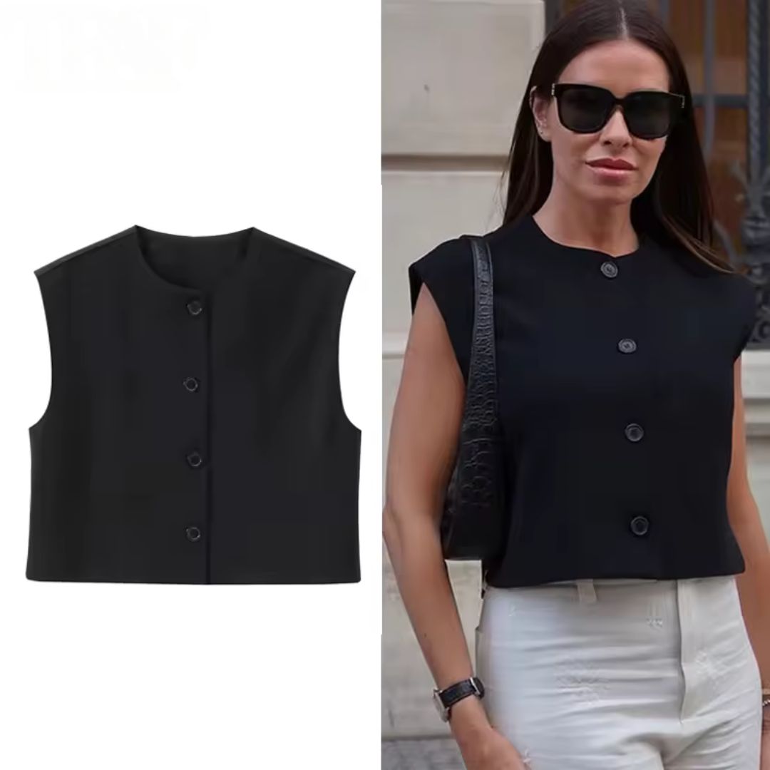 Colete London Noir Curto