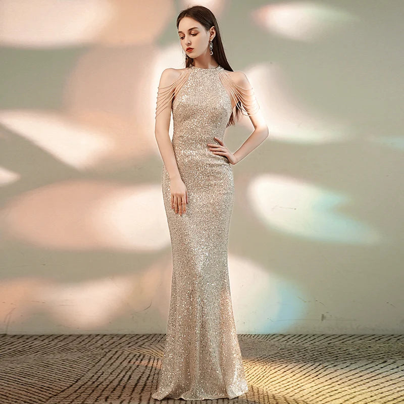 Vestido Longo Golden Flame
