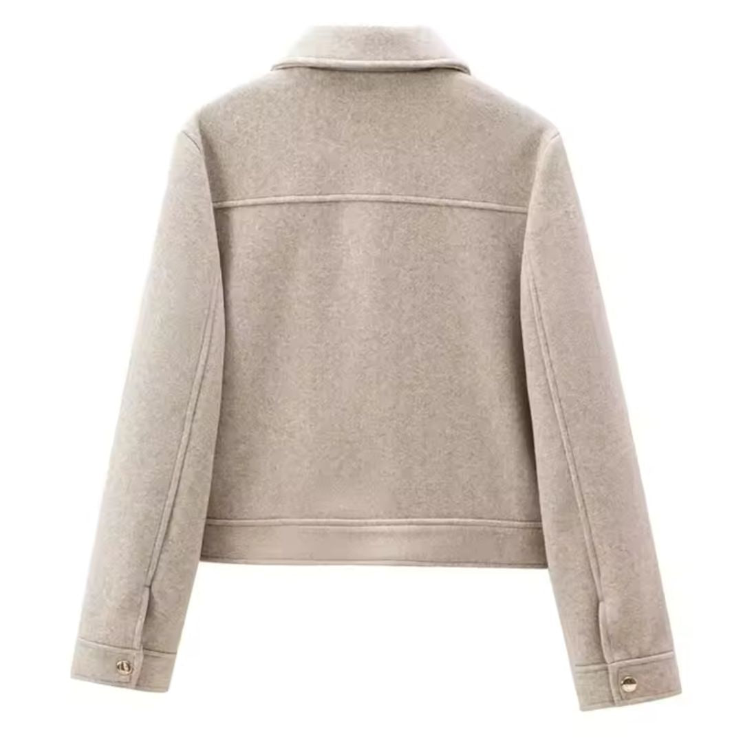 Jaqueta Feminina Tweed Detalhe De Bolsos
