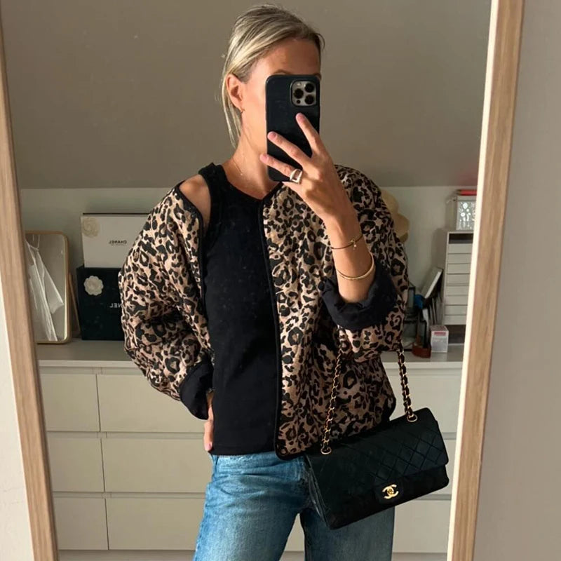 Jaqueta Leopardo Acolchoado