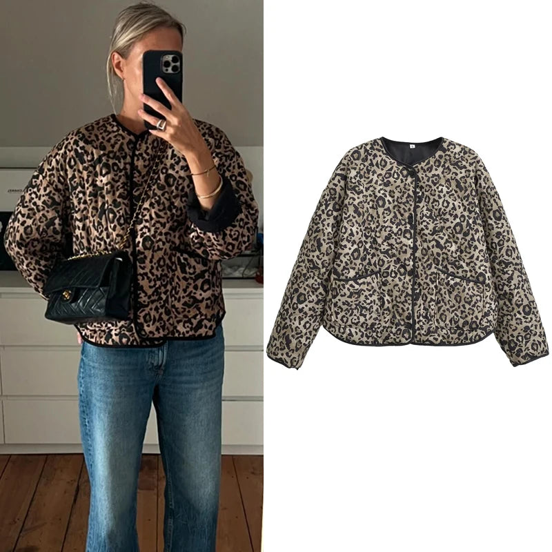 Jaqueta Leopardo Acolchoado