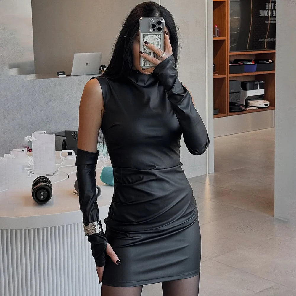 Vestido Impacto de Couro