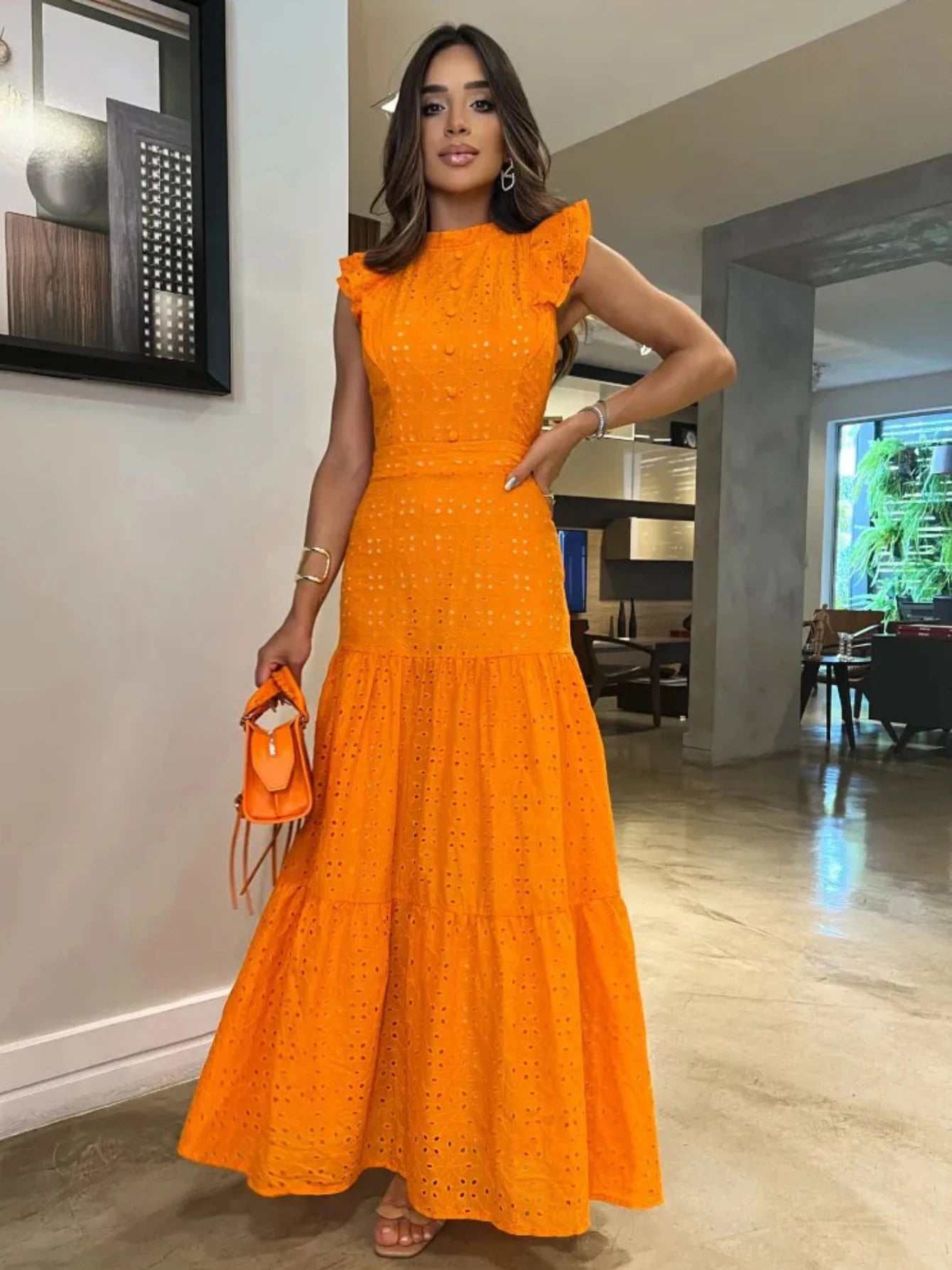 Vestido Laise Pétalas Longo
