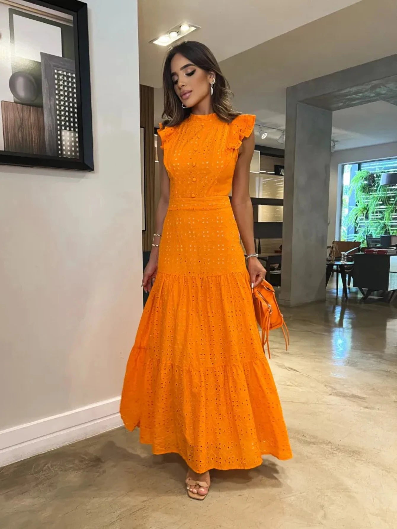Vestido Laise Pétalas Longo
