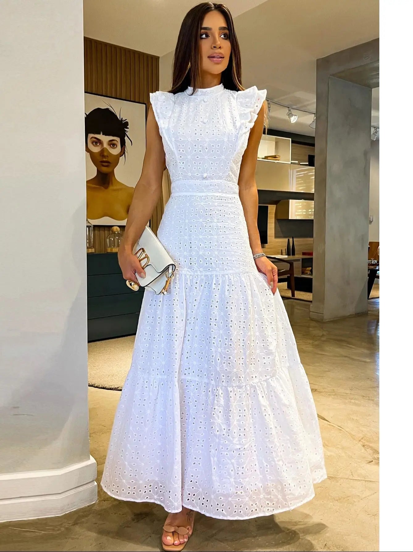Vestido Laise Pétalas Longo
