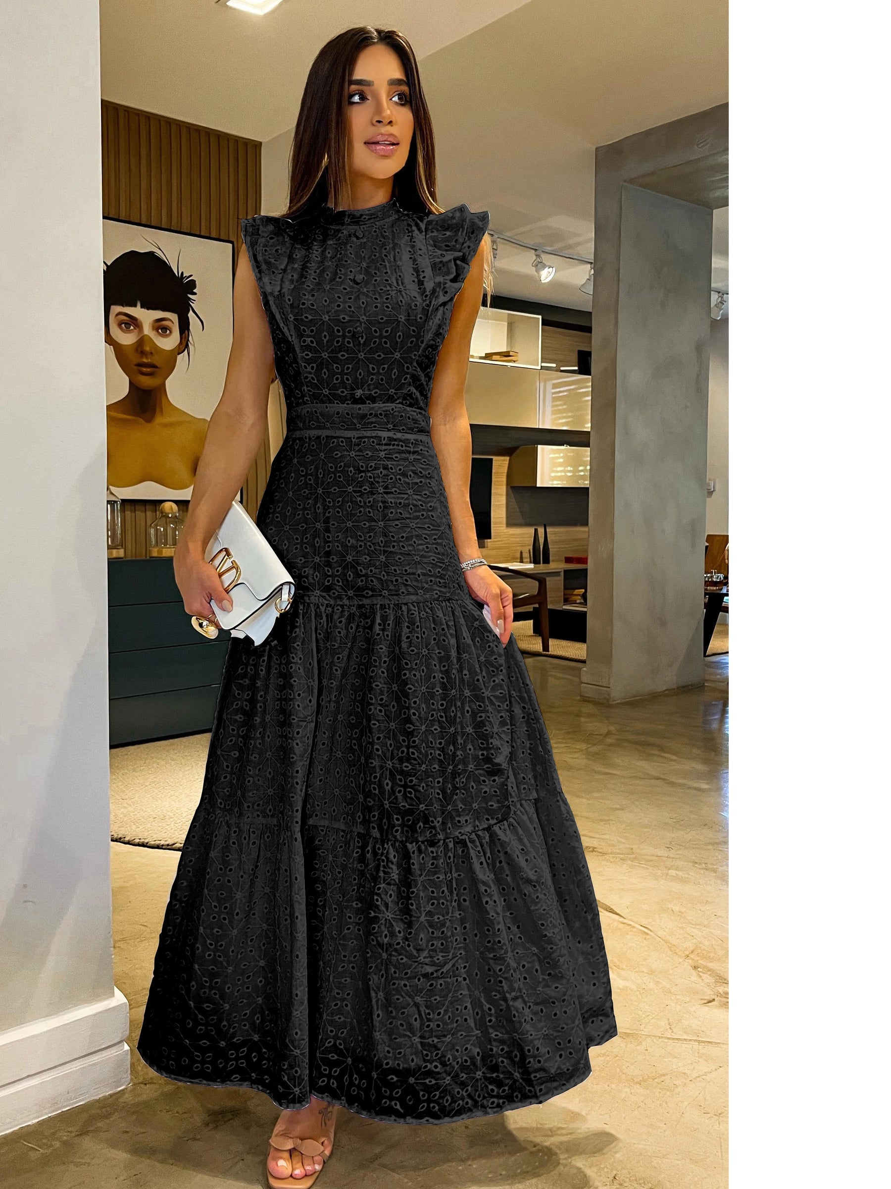 Vestido Laise Pétalas Longo
