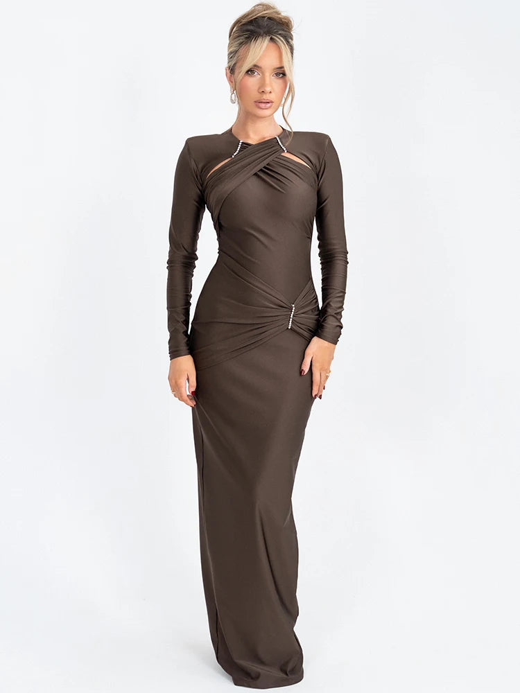 Vestido Longo Eclipse Manga Longa