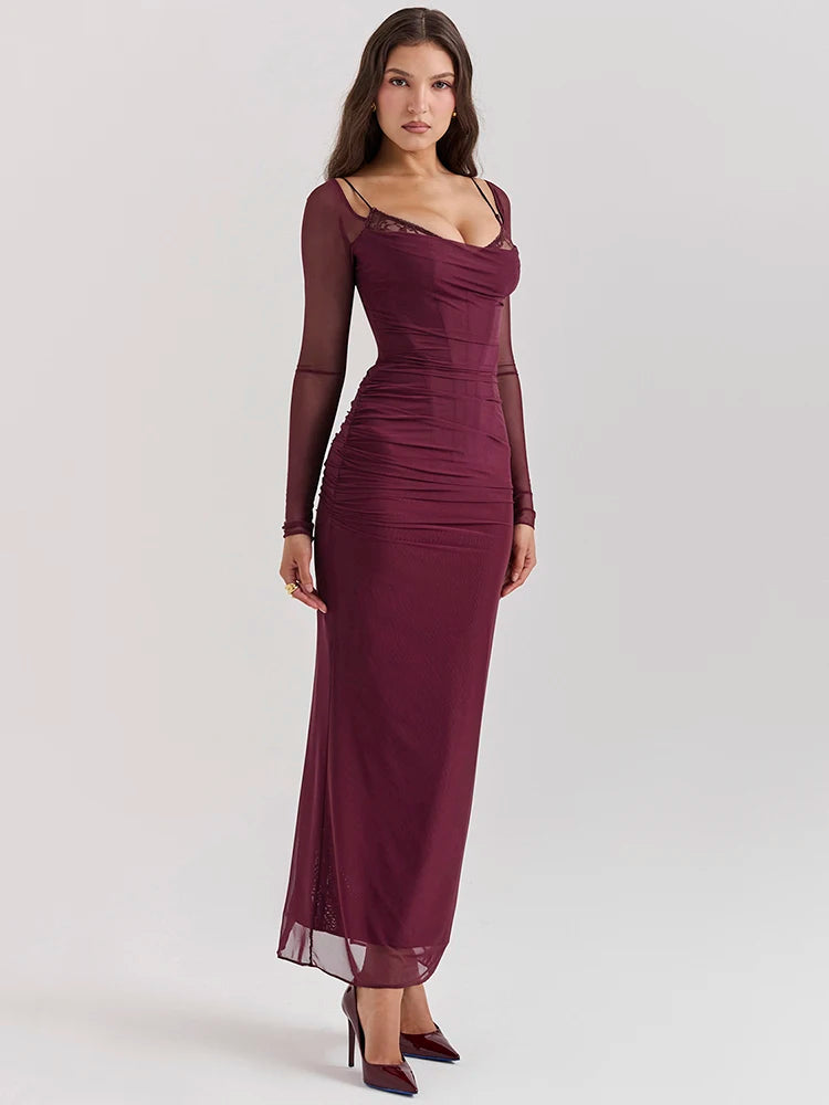 Vestido Longo Encanto Vinho