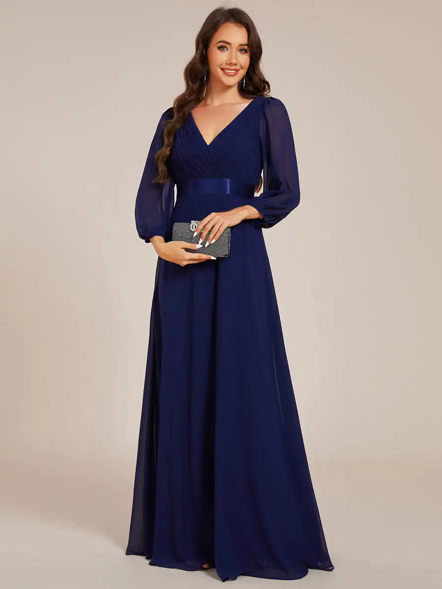 Vestido Longo Fiorenza Manga Longa