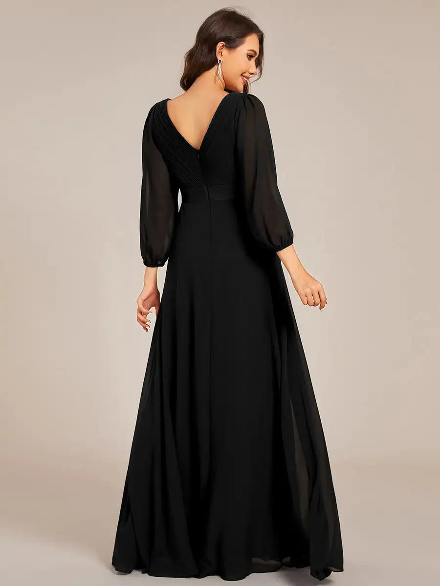 Vestido Longo Fiorenza Manga Longa