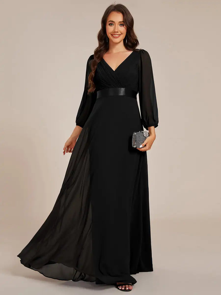 Vestido Longo Fiorenza Manga Longa