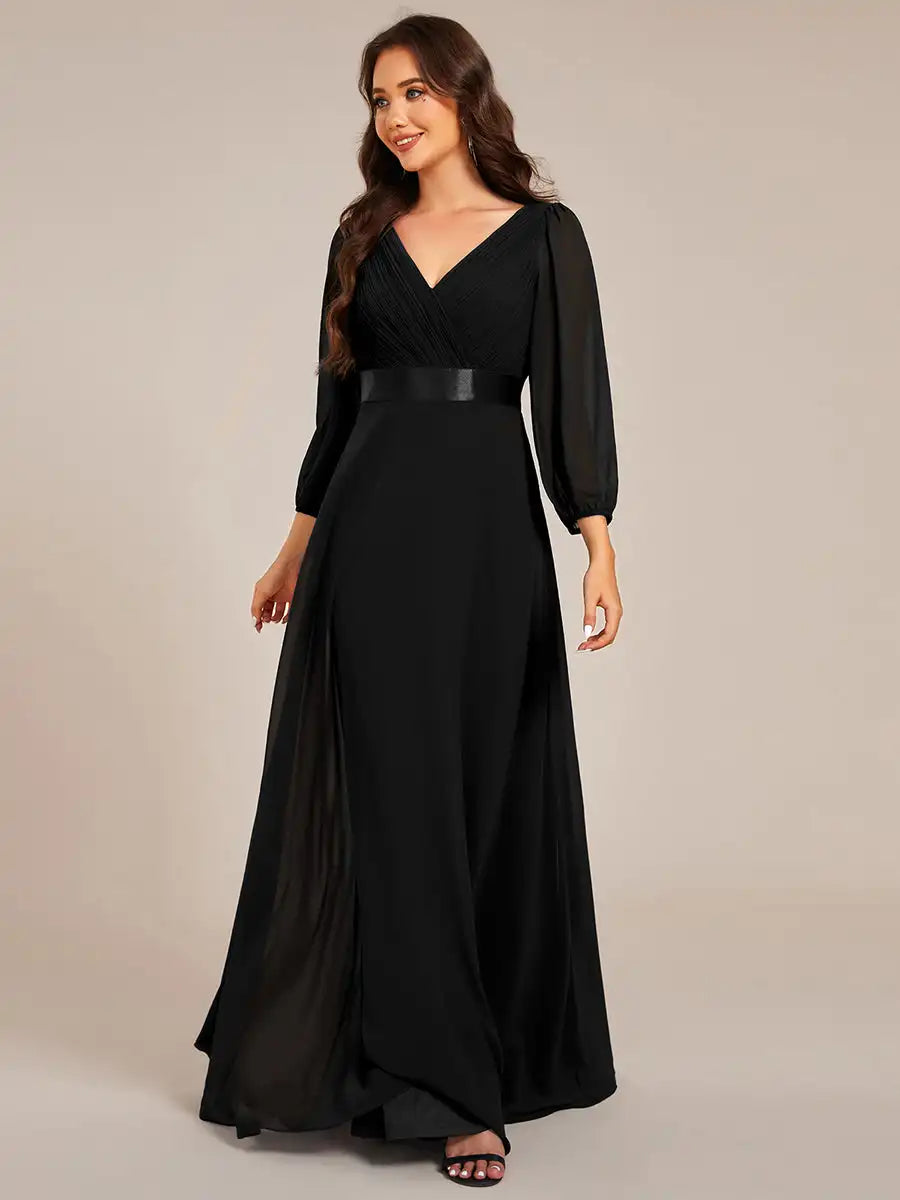 Vestido Longo Fiorenza Manga Longa