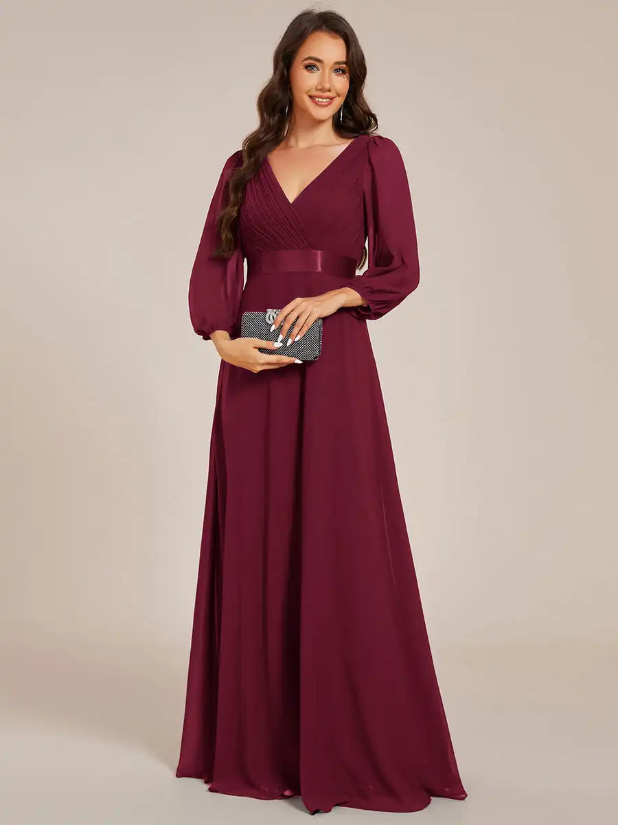 Vestido Longo Fiorenza Manga Longa