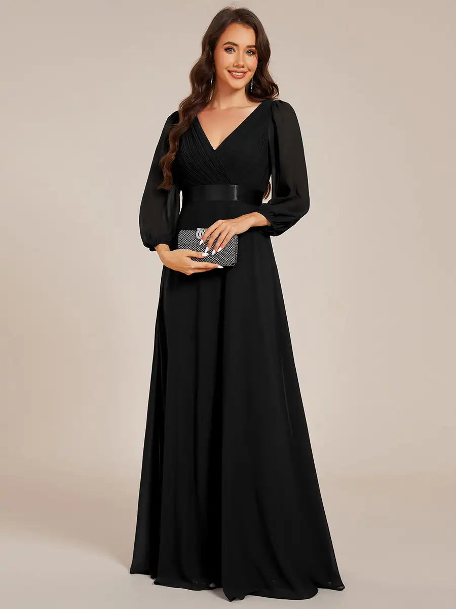 Vestido Longo Fiorenza Manga Longa