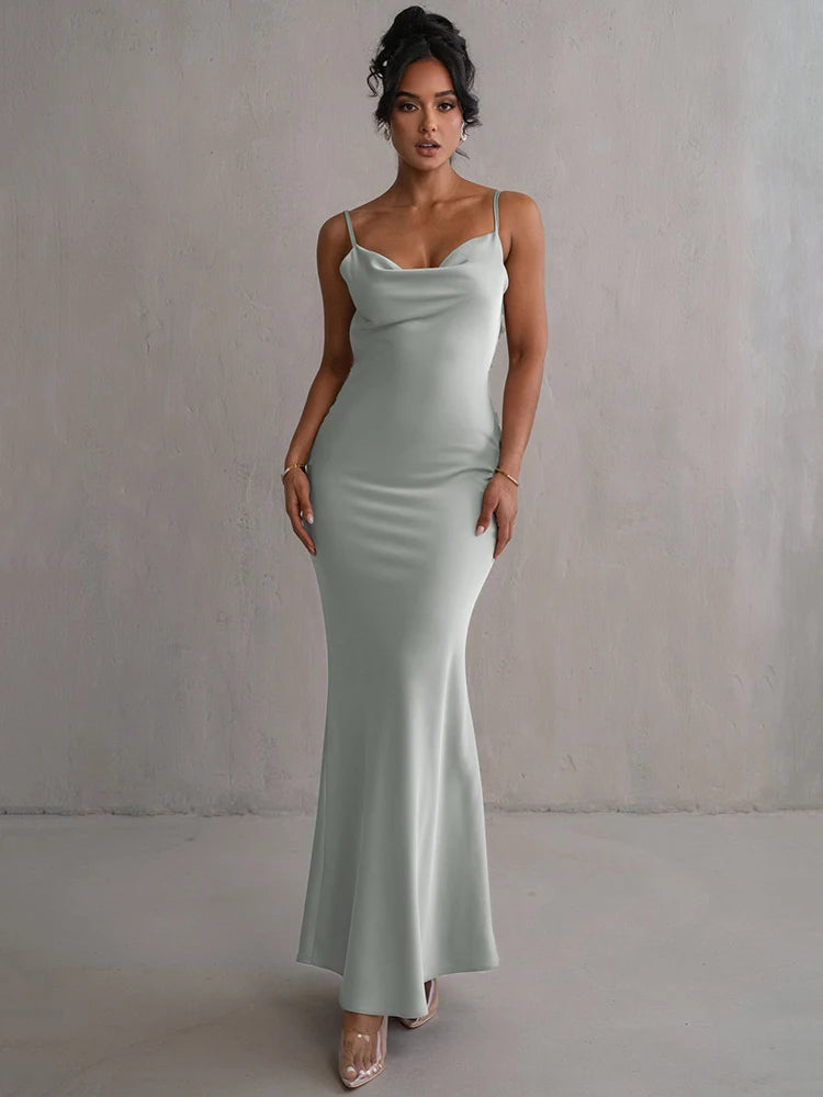 Vestido Longo Floral Drapeado Costa Aberta