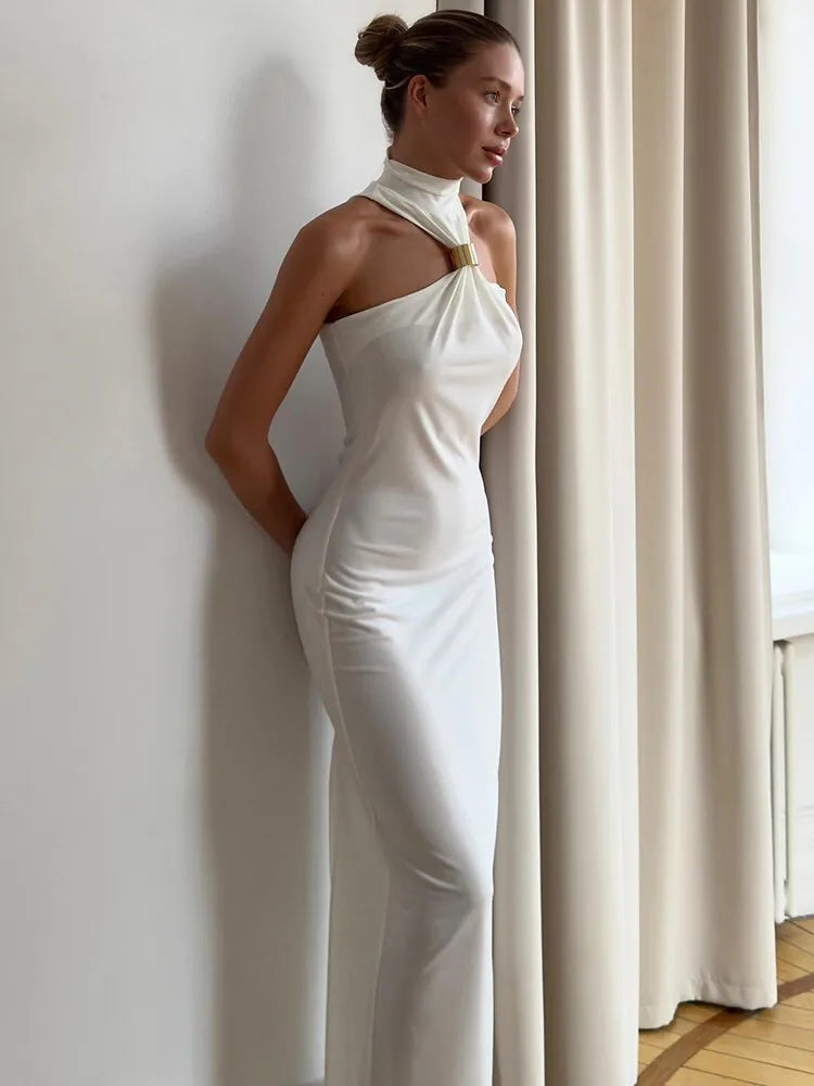 Vestido Longo Midnight Aura Gola Alta