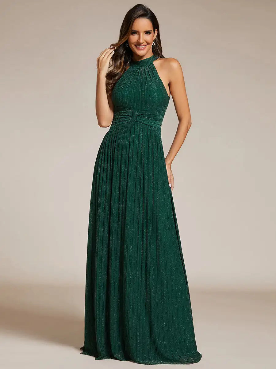 Vestido Longo Mirlene Brilhante Cintura Império