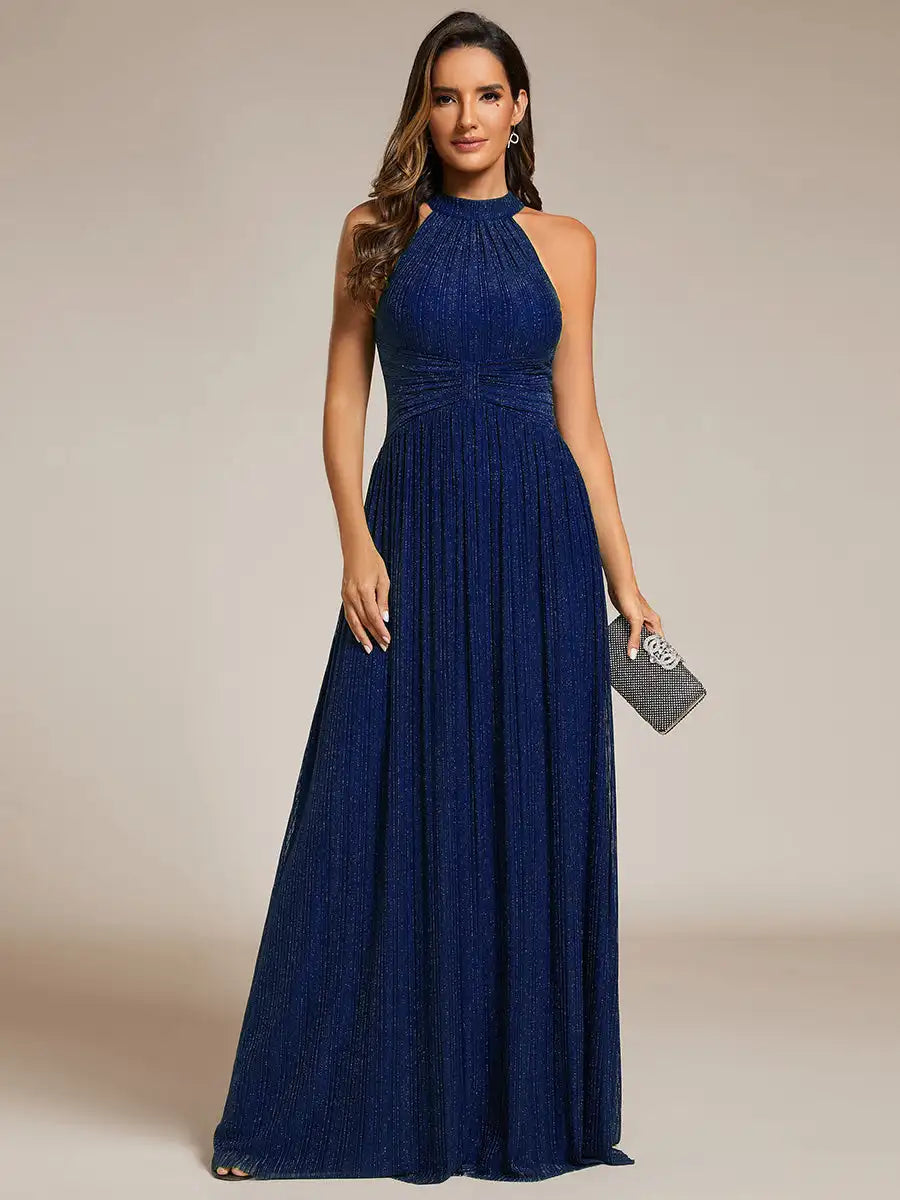 Vestido Longo Mirlene Brilhante Cintura Império