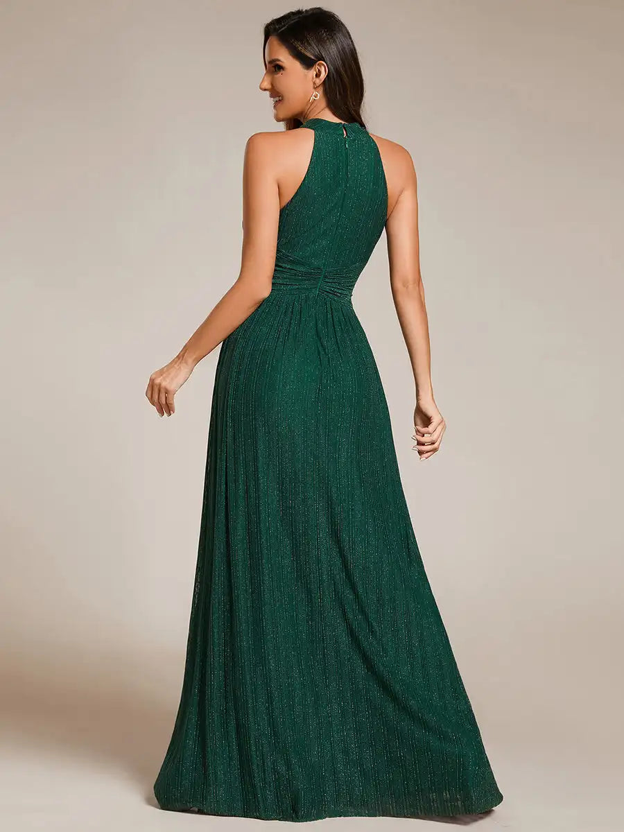 Vestido Longo Mirlene Brilhante Cintura Império