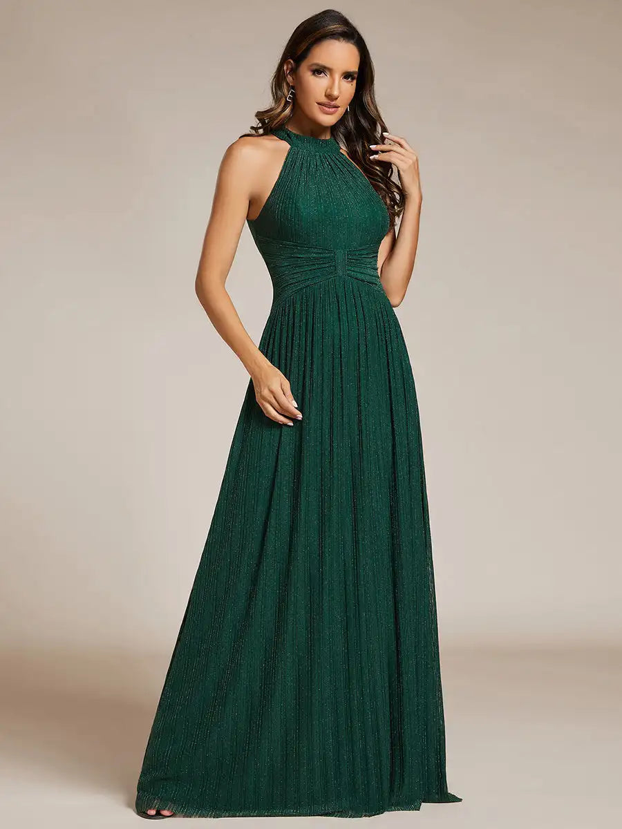 Vestido Longo Mirlene Brilhante Cintura Império