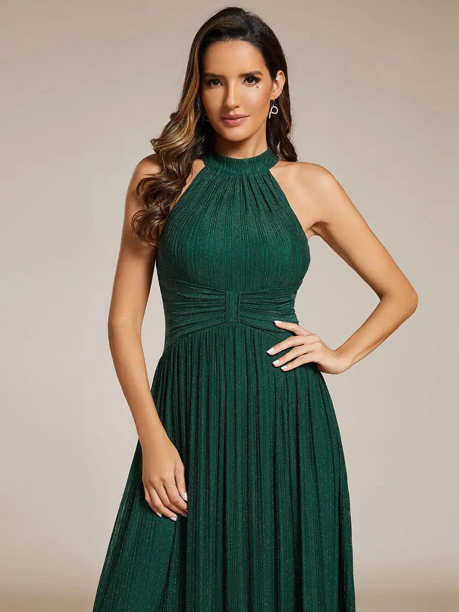Vestido Longo Mirlene Brilhante Cintura Império