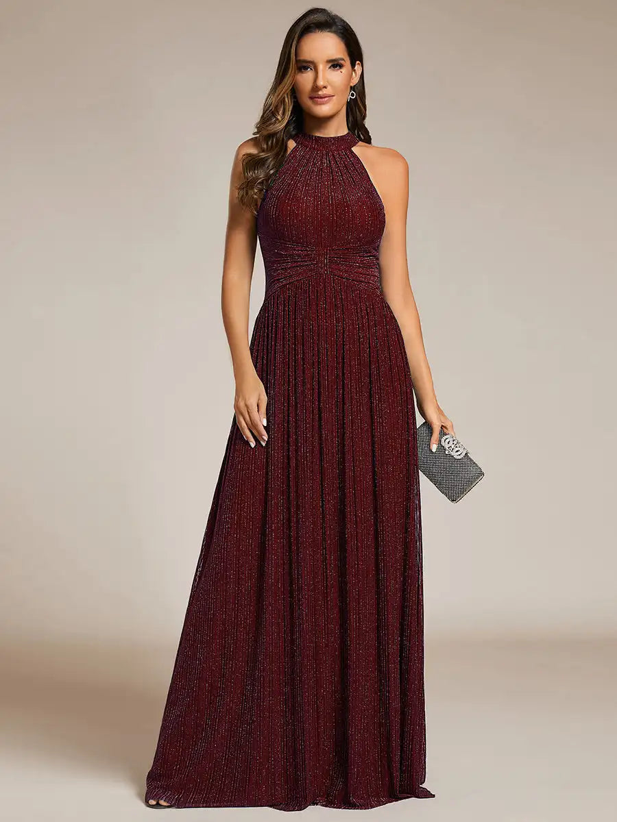 Vestido Longo Mirlene Brilhante Cintura Império