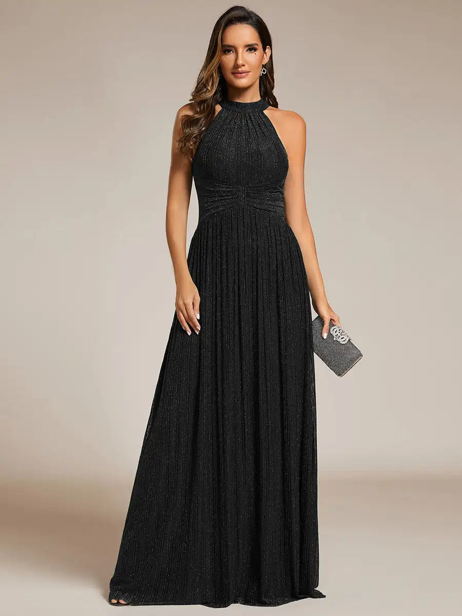 Vestido Longo Mirlene Brilhante Cintura Império