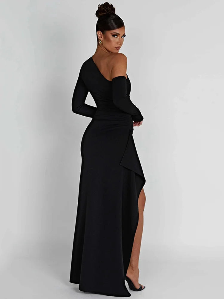 Vestido Longo Ousadia Divina Ombro Oblíquo