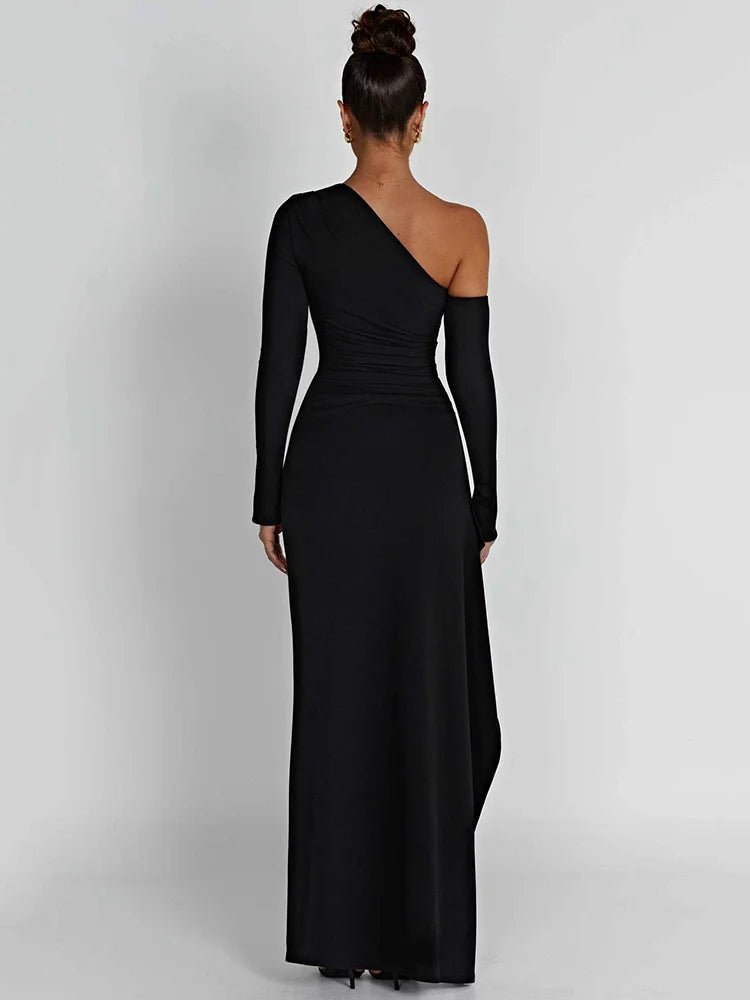 Vestido Longo Ousadia Divina Ombro Oblíquo