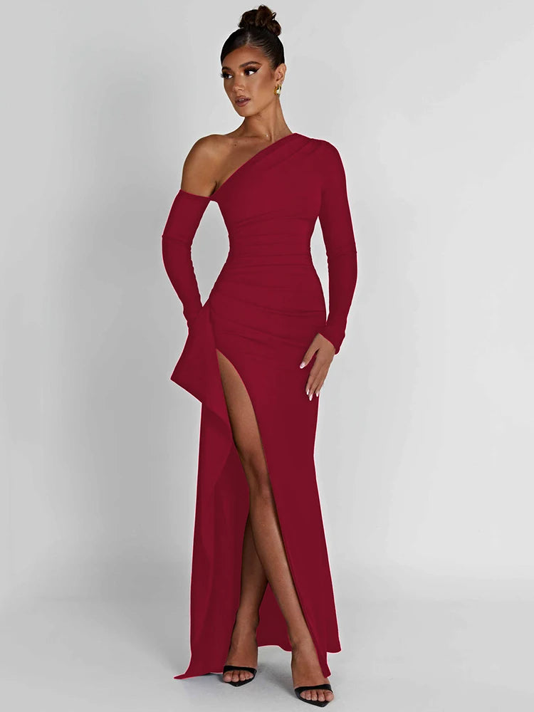 Vestido Longo Ousadia Divina Ombro Oblíquo