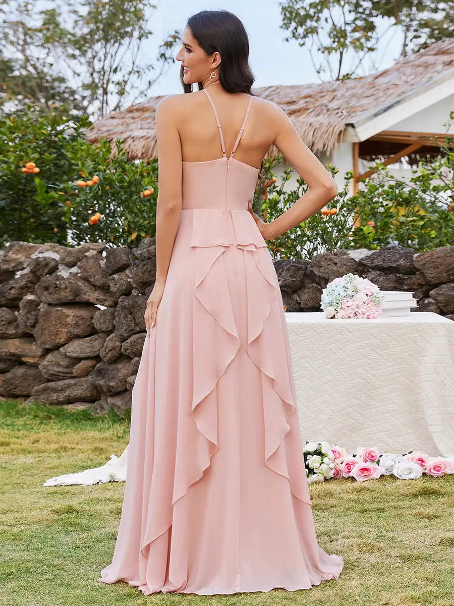 Vestido Rosa Longo Emanuelle