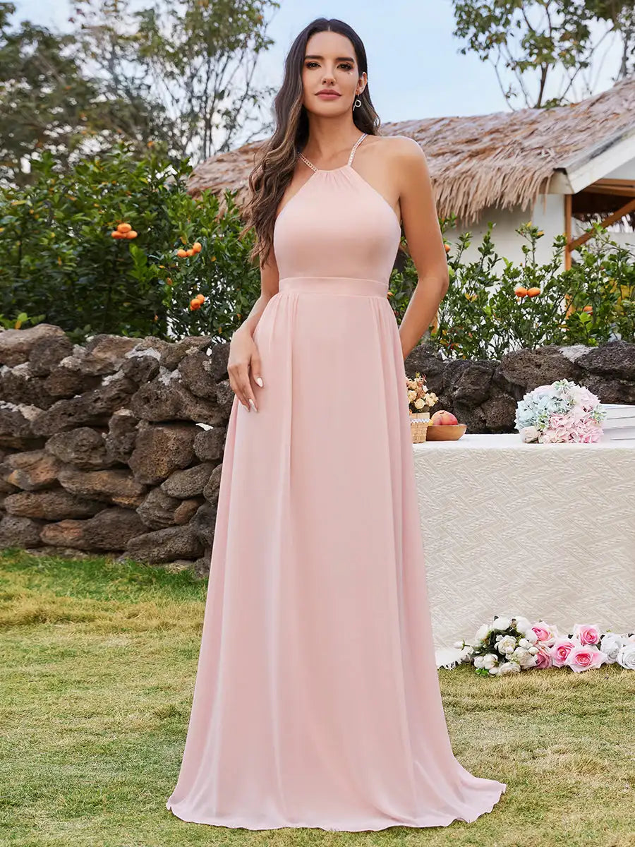 Vestido Rosa Longo Emanuelle