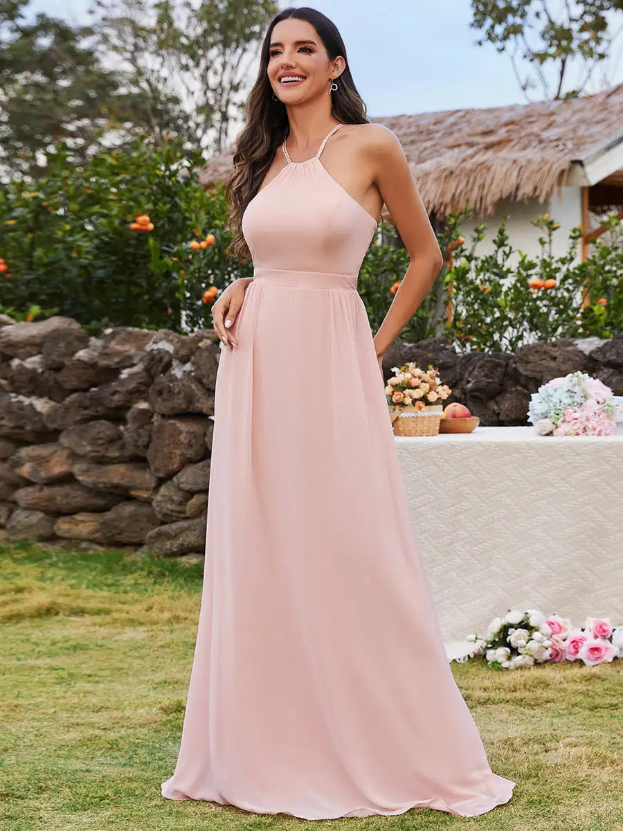 Vestido Rosa Longo Emanuelle