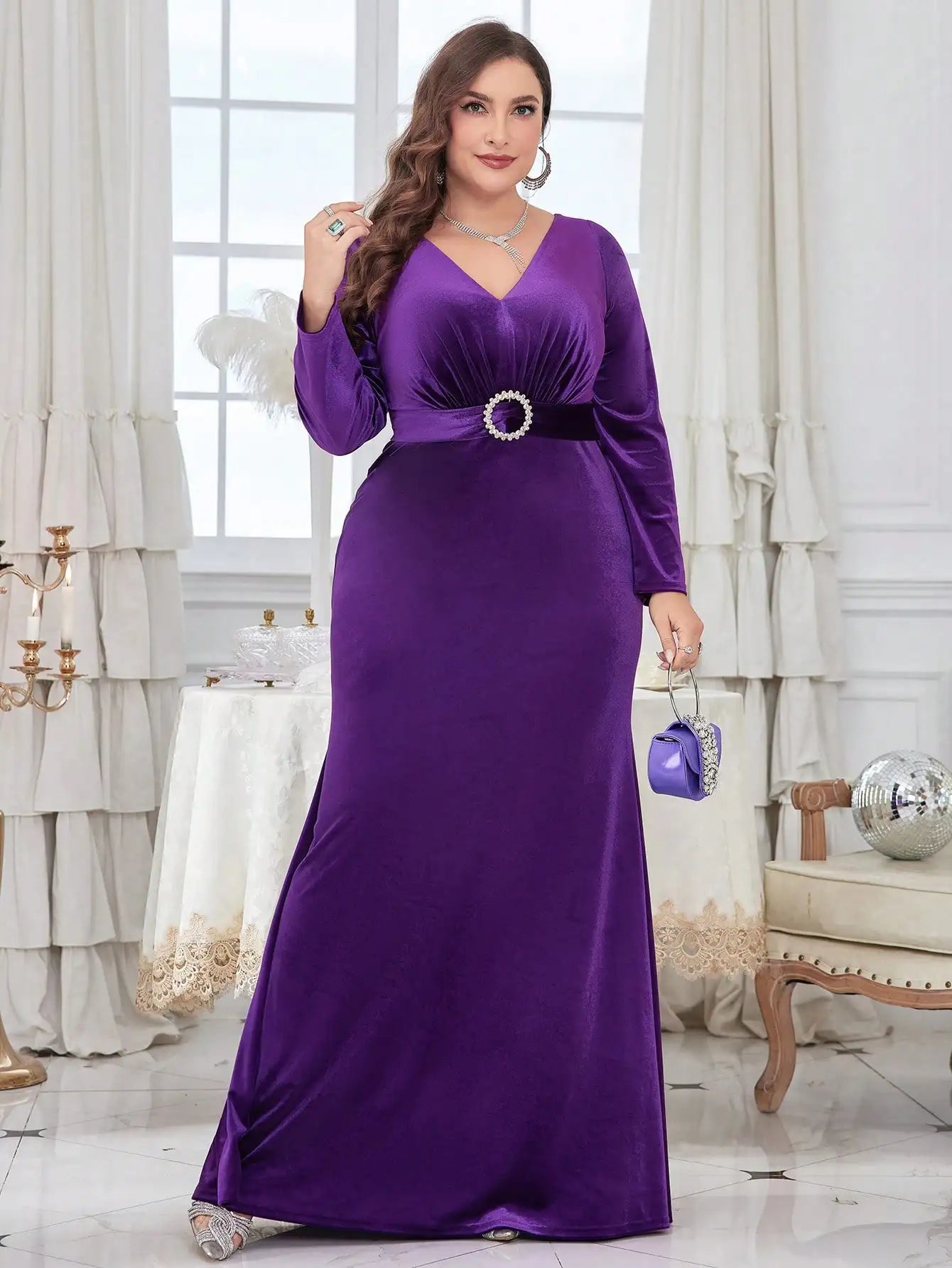 Vestido Roxo Longo Plus Size Kailane