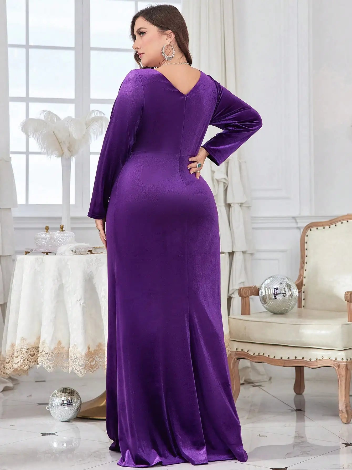 Vestido Roxo Longo Plus Size Kailane