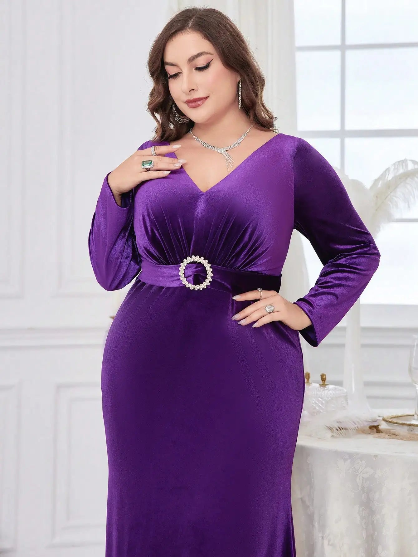 Vestido Roxo Longo Plus Size Kailane