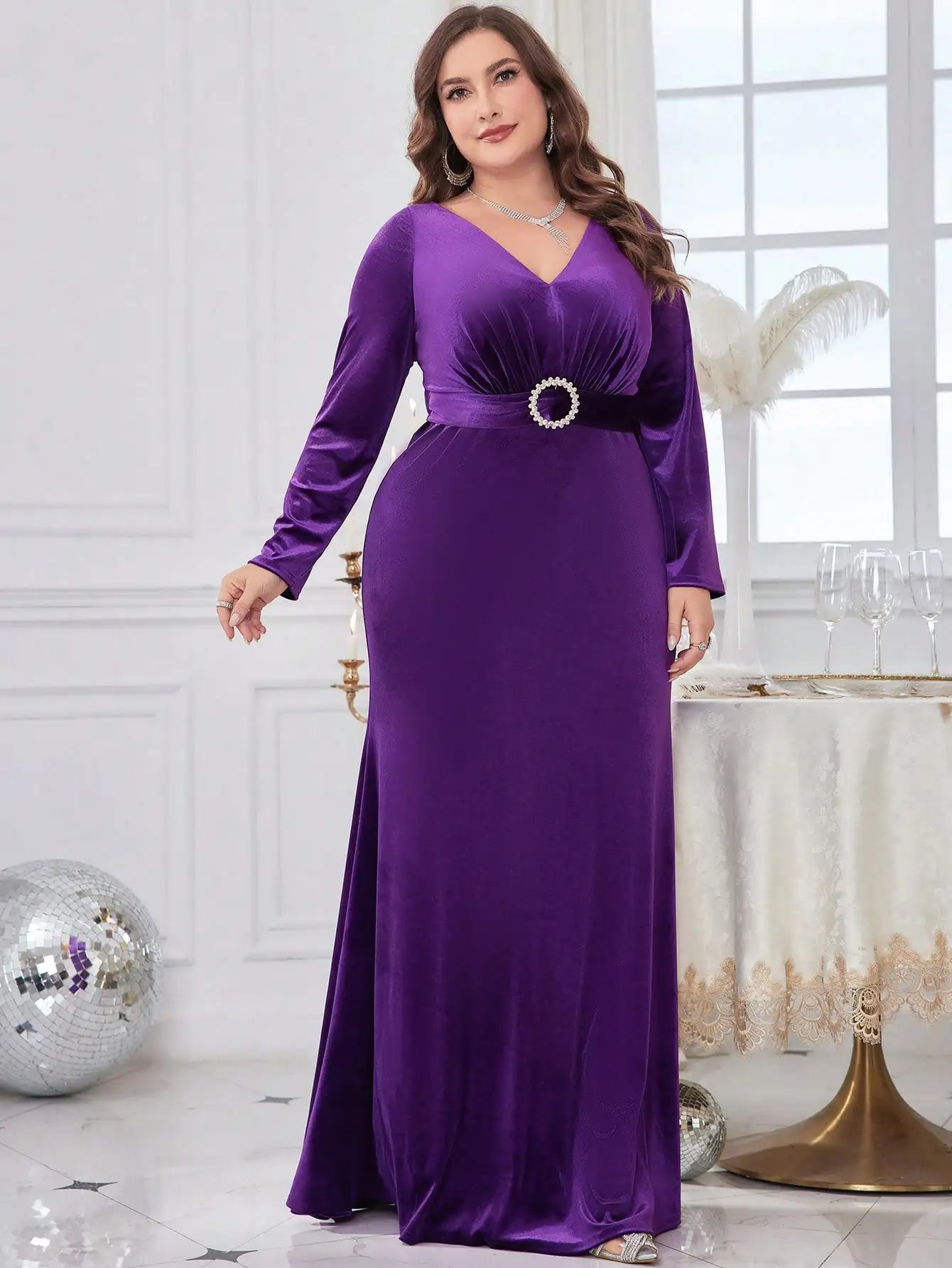 Vestido Roxo Longo Plus Size Kailane