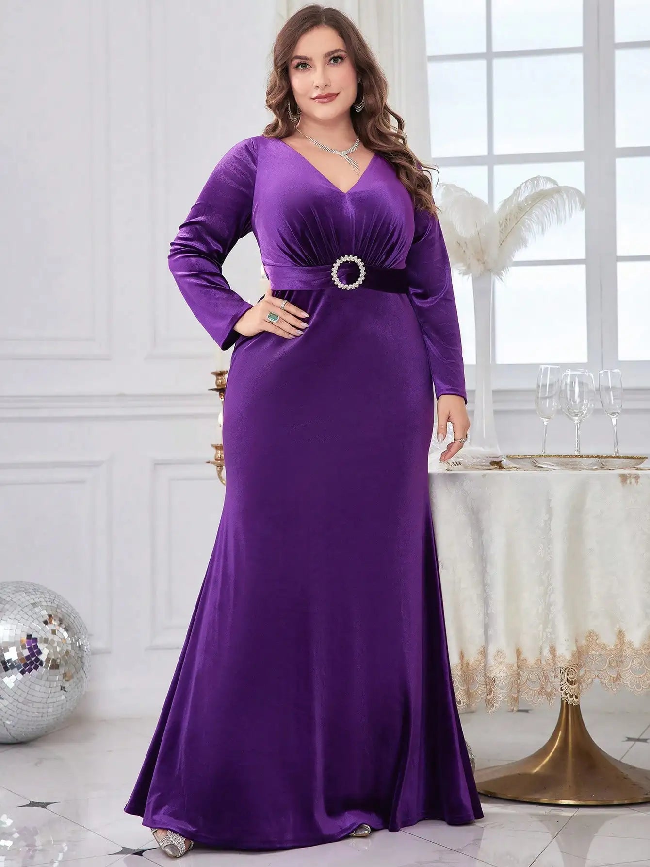 Vestido Roxo Longo Plus Size Kailane