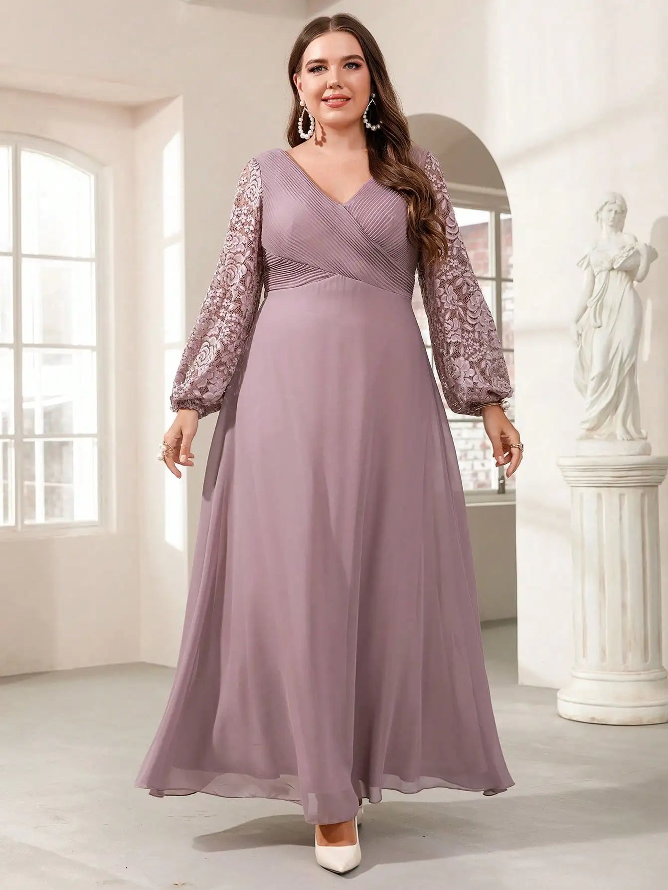 Vestido Roxo Longo Plus Size Lyzandra